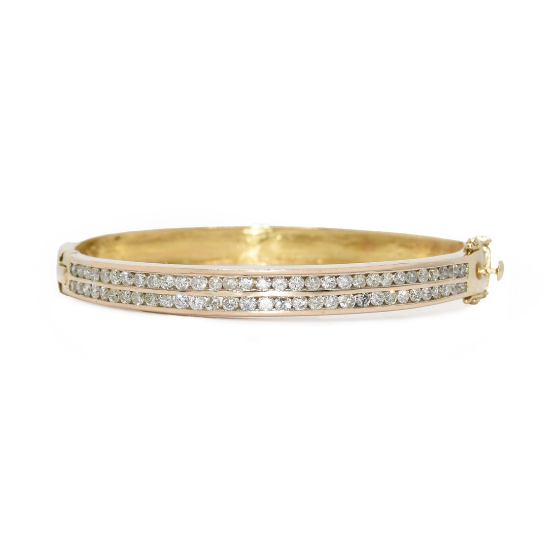 Diamond Bangle Bracelet in 14K Yellow Gold 2.50 tcw 34.8g (1 of 8)