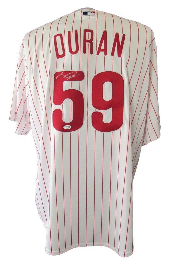 JSA Certified Jhoan Duran Autographed Phillies Authentic XL Jersey (1 of 5)
