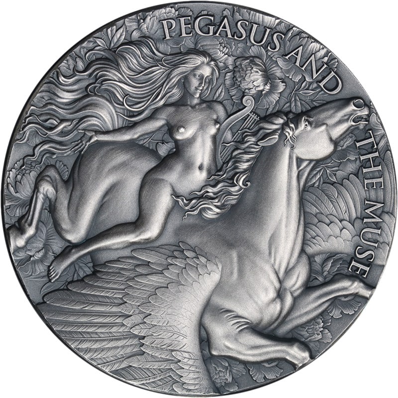 Cameroon 2026 2 oz .999 Silver 2000 Francs Pegasus and Muse with OGP COA (1 of 3)