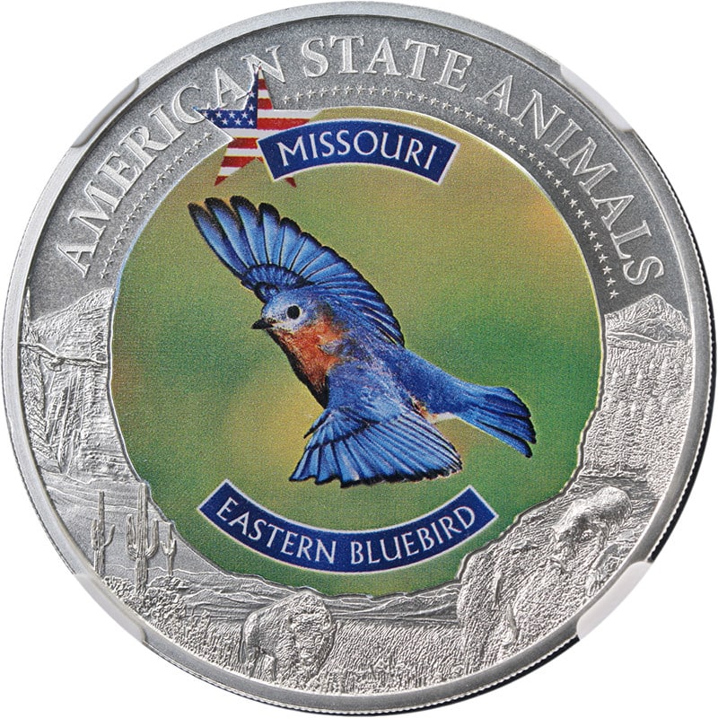 NGC MS70 2022 Cook Islands $5 Silver 1 Oz Missouri Bluebird Coin (1 of 4)