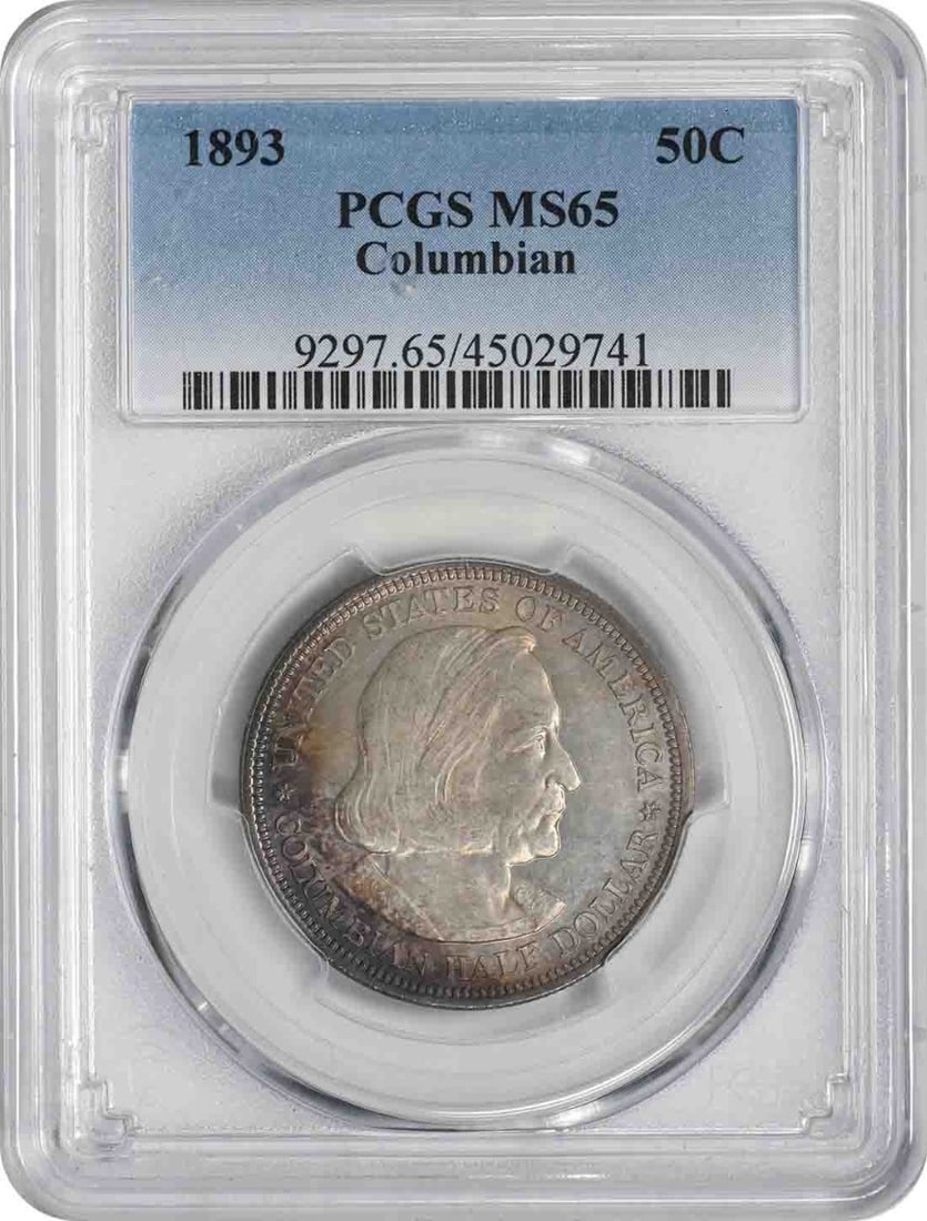 1893 Columbian Commemorative Silver Half Dollar MS65 PCGS Certified: 1893 Columbian Commemorative Silver Half Dollar MS65 PCGS Certified This 1893 Columbian Commemorative Silver Half Dollar is a remarkable piece of numismatic history. Certified by PCGS, this coin is gr