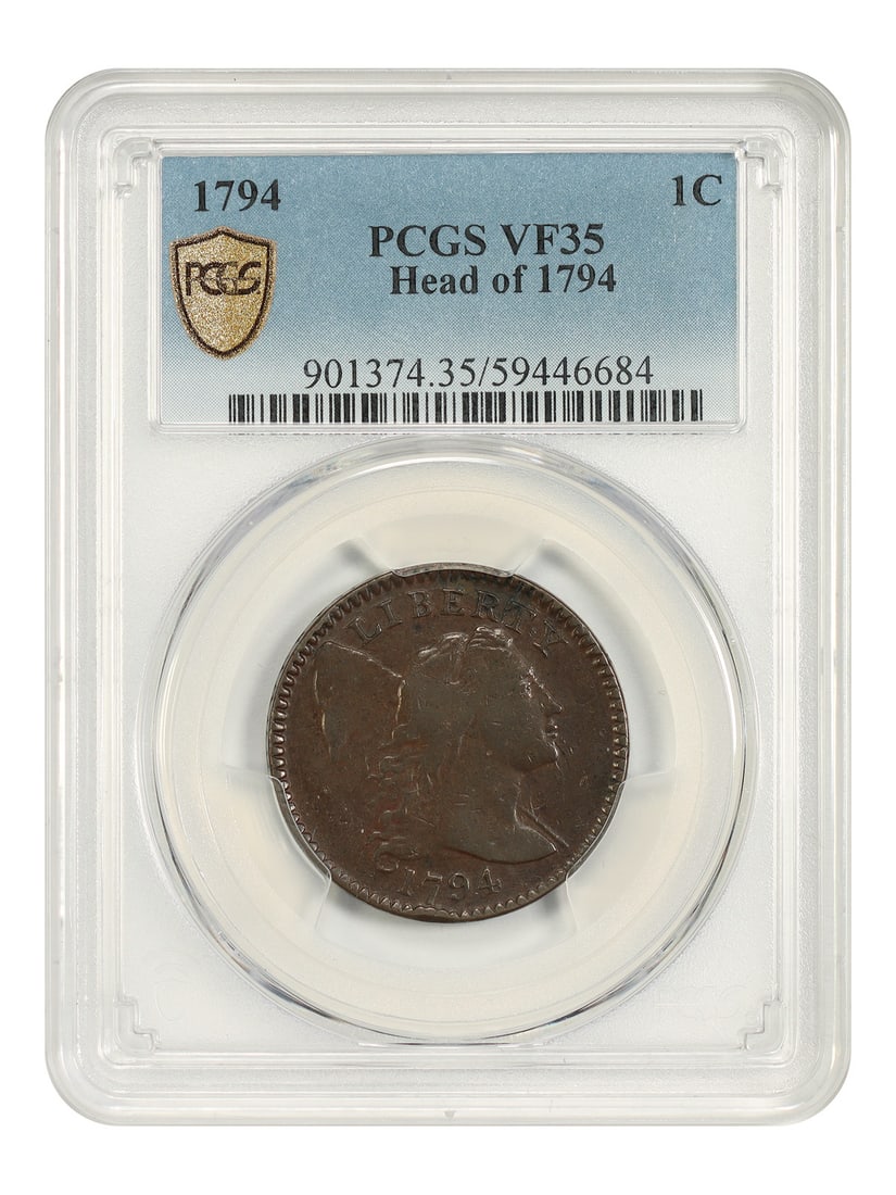 Flowing Hair Large Cent 1794 1C PCGS VF35 Head of 1794 (1 of 4)