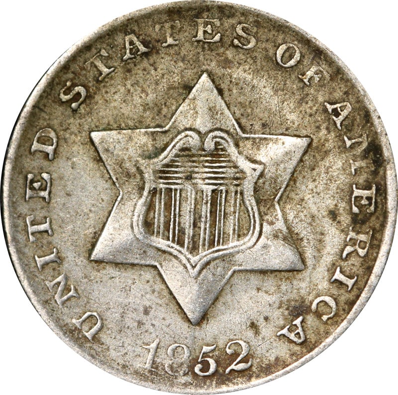 1852 United States 3 Cent Silver Coin: 1852 United States 3 Cent Silver Coin 1852 Three Cent Silver coin from the United States. This pre-owned example is uncertified and listed in circulated condition. Specifications Item Type: Coin Denom