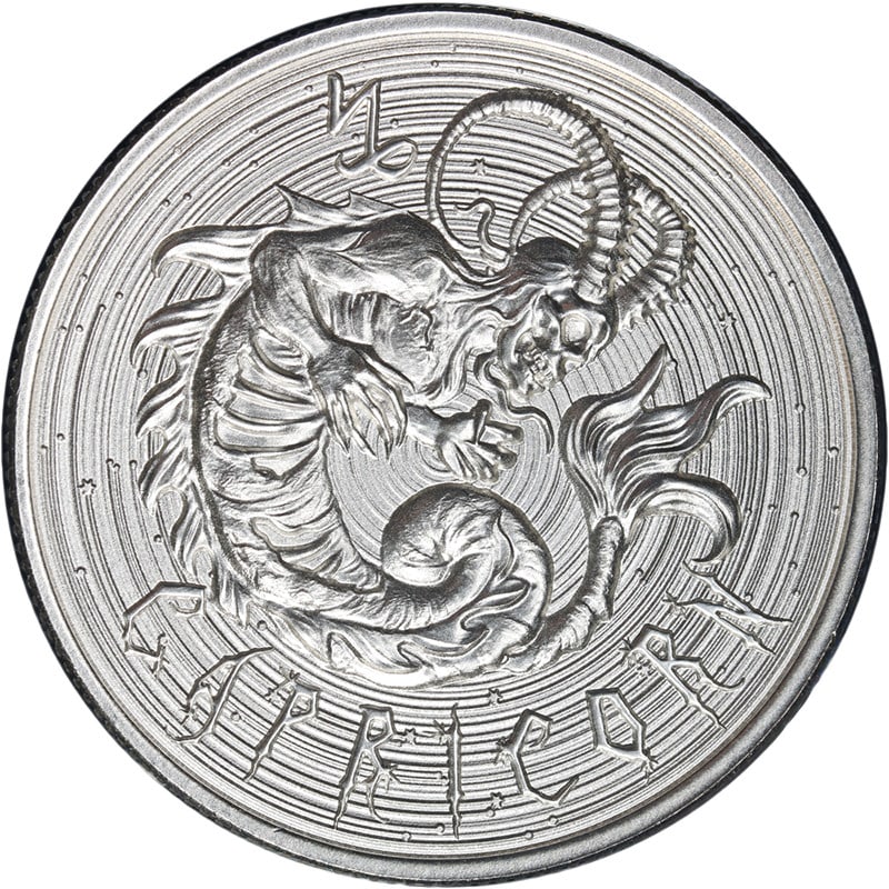 1 Ounce Silver Capricorn High Relief Intaglio Mint Zodiac Coin (1 of 2)