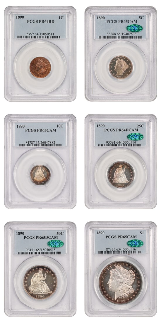 1936 Philadelphia 6 Coin Proof Set 1C to $1 PCGS CAC (1 of 4)