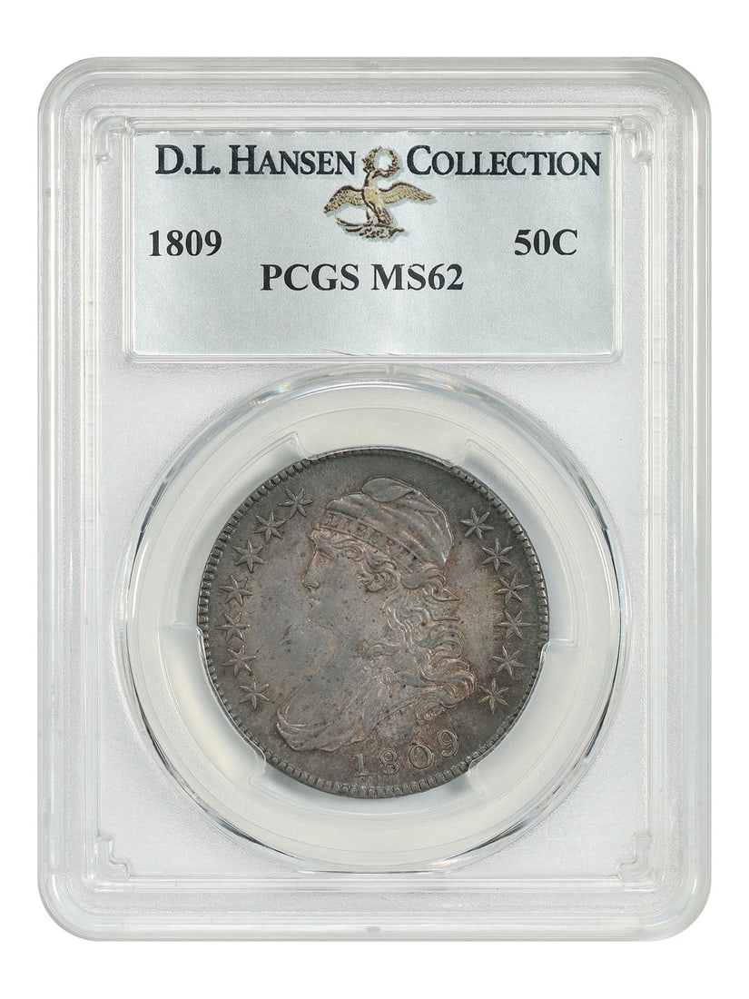 1809 Capped Bust Half Dollar 50C PCGS MS62 ex D.L. Hansen (1 of 4)