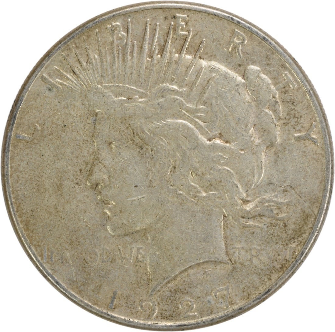 1927 S $1 Peace Dollar Silver EF Uncertified: 1927 S $1 Peace Dollar Silver EF Uncertified 1927-S Peace Silver Dollar in EF grade. This circulated, uncertified coin is composed of silver and is offered as a pre-owned piece. Specifications Coin: P