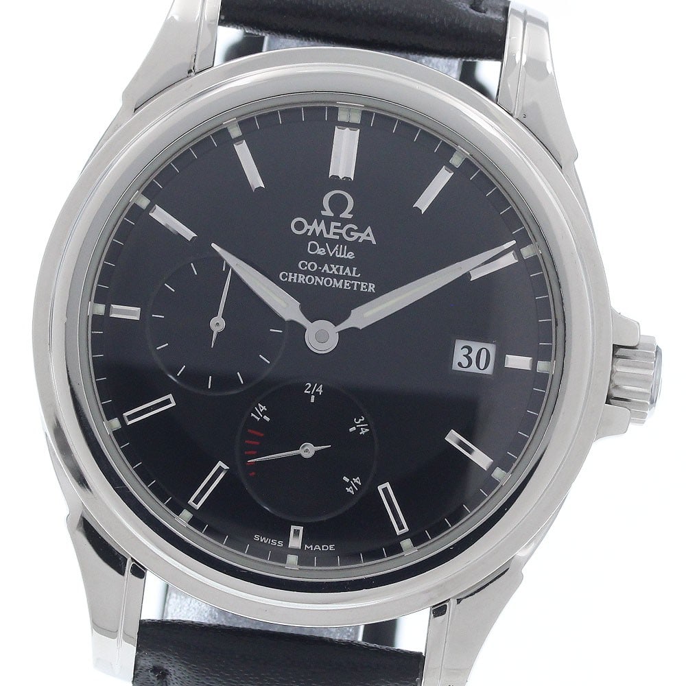 OMEGA De Ville 4832.51 mens automatic watch date power reserve: OMEGA De Ville 4832.51 mens automatic watch date power reserve OMEGA De Ville automatic men's wristwatch with a black dial and stainless steel case. This Ref. 4832.51 features date, small seconds, and