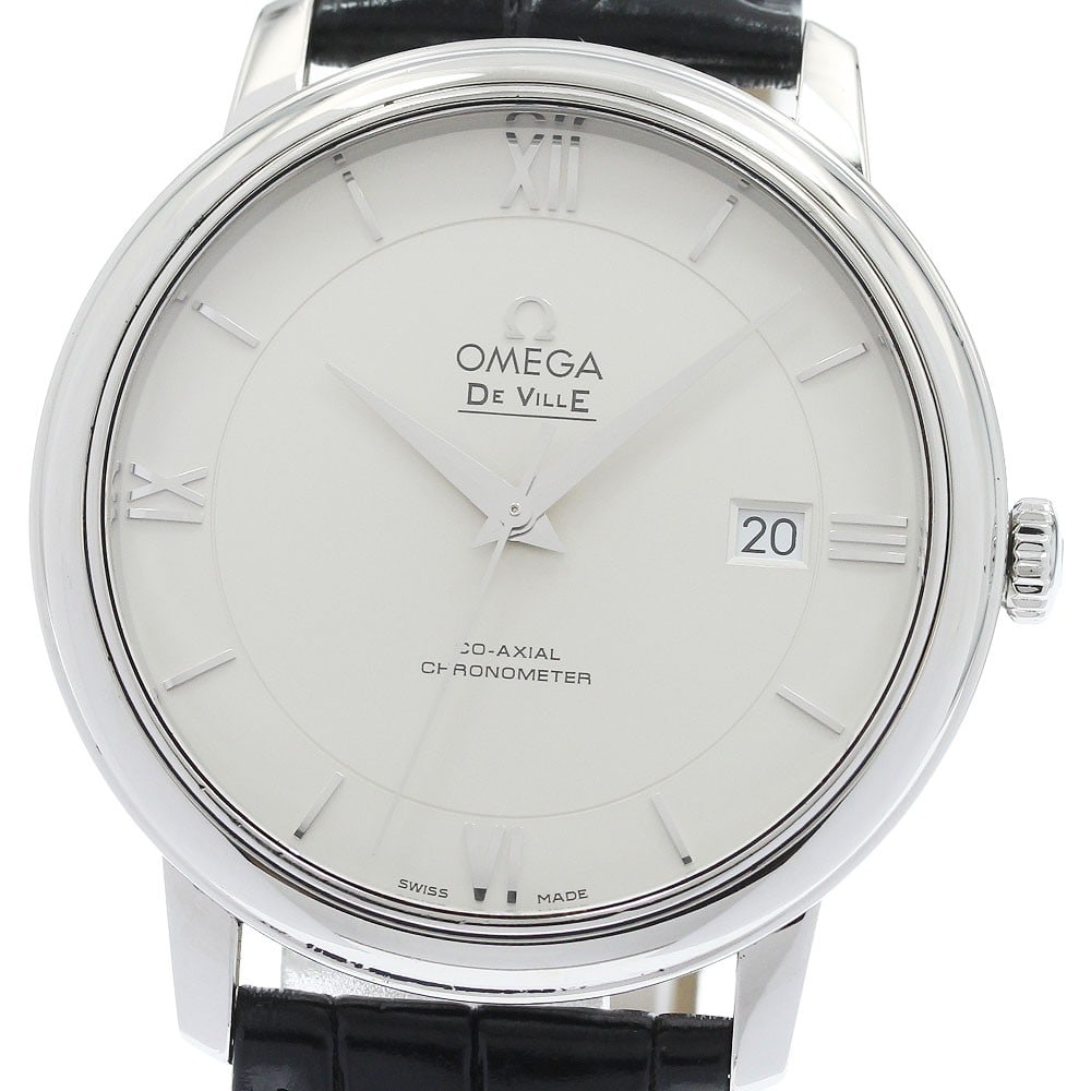 OMEGA De Ville Prestige Co-Axial Automatic Date Watch 424.13.40.20.02.001: OMEGA De Ville Prestige Co-Axial Automatic Date Watch 424.13.40.20.02.001 Omega De Ville Prestige Co-Axial wristwatch with automatic movement and date display. This men's watch features a silver dial 