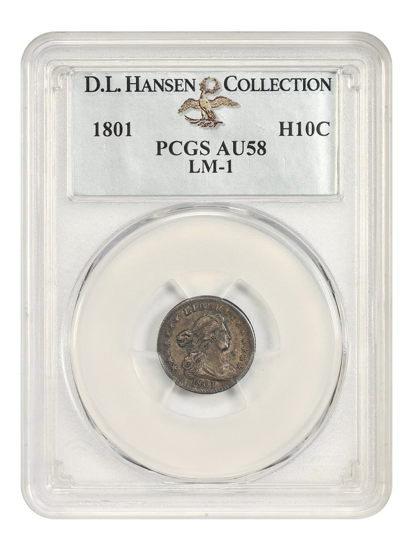 1801 Draped Bust Half Dime PCGS AU58 LM-1 Heraldic Eagle (1 of 5)