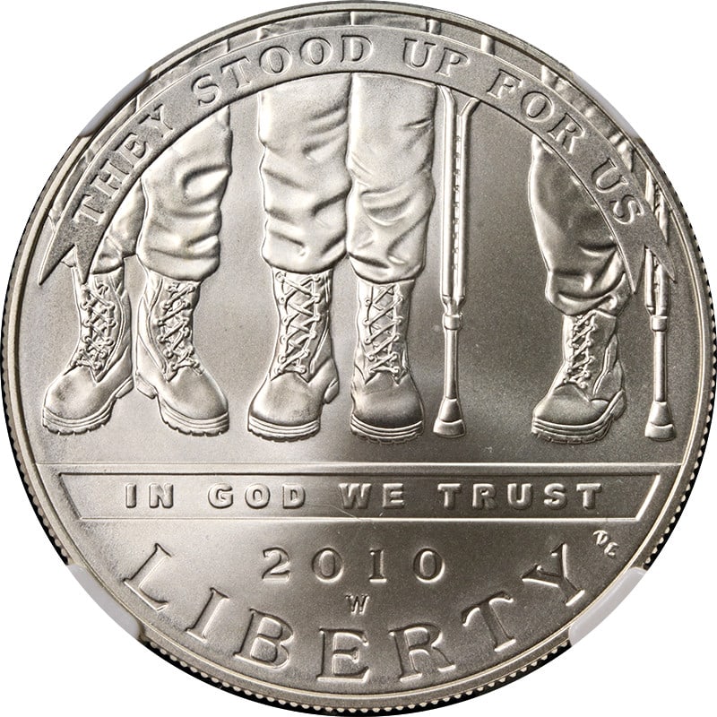NGC MS70 2010-W Disabled Veterans Silver Dollar Commemorative (1 of 4)
