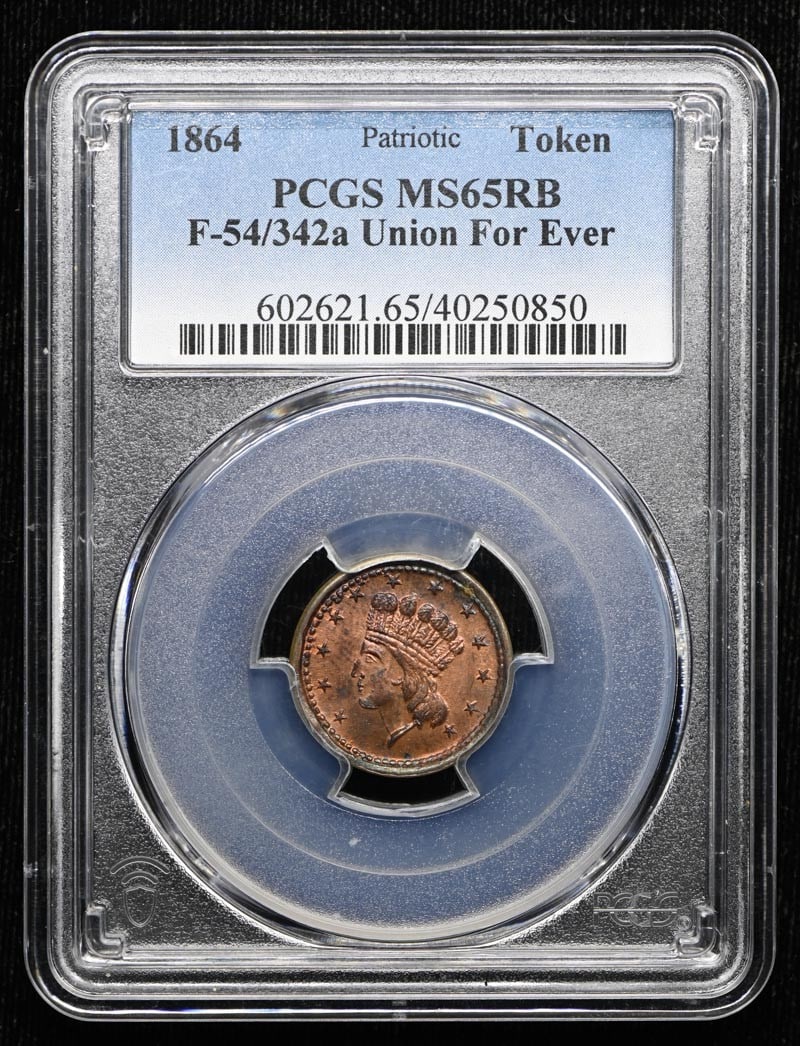 1864 Civil War Token F-54 342a Union For Ever PCGS MS65RB (1 of 7)