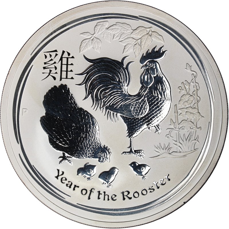 Australia 2017 Lunar Series II Rooster $10 10 Oz .999 Silver Coin (1 of 2)