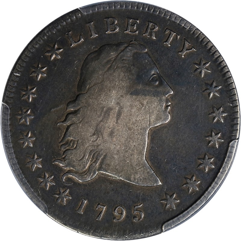 1795 3 Leaves Flowing Hair Silver Dollar PCGS VF20 (1 of 4)