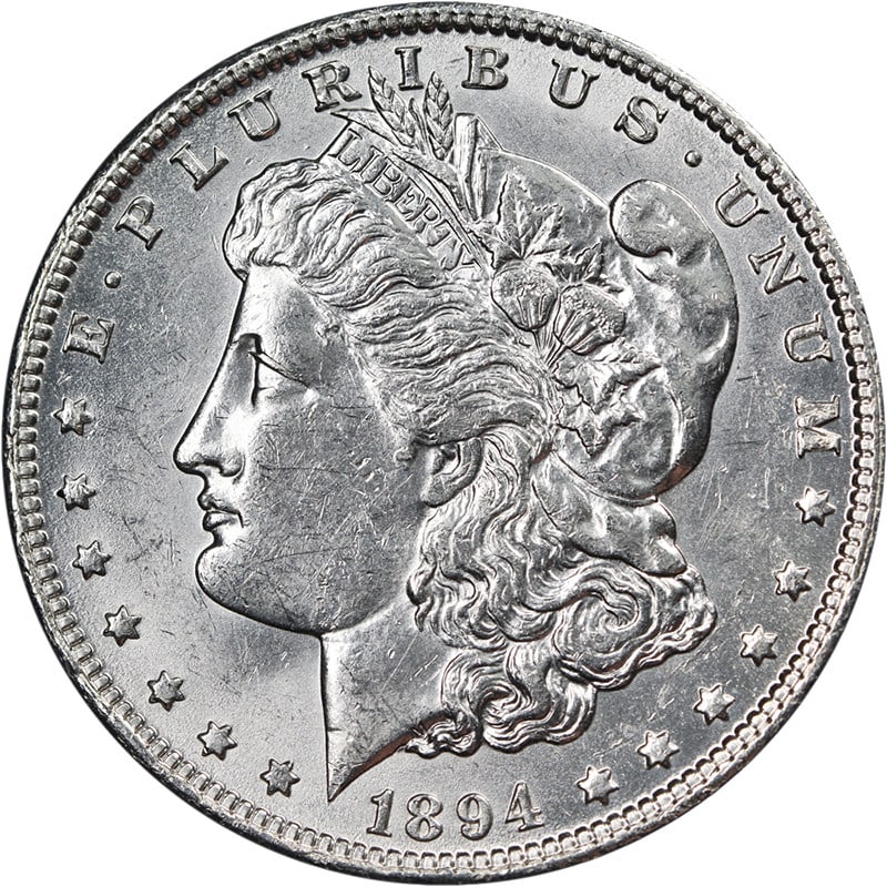 1894 O Morgan Dollar Uncirculated Silver Coin (1 of 2)