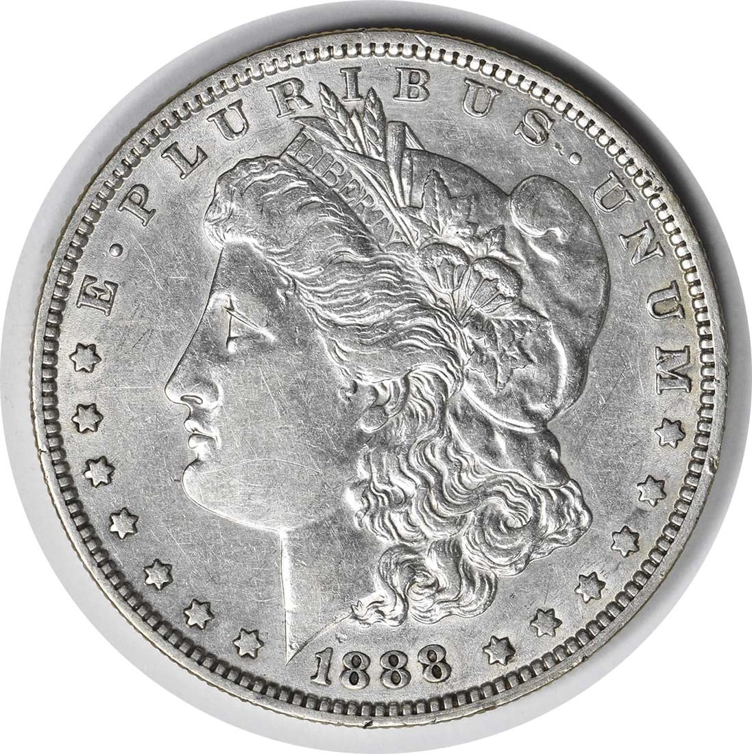 1888 O Morgan Silver Dollar VAM 17 Oval O AU Uncertified: 1888 O Morgan Silver Dollar VAM 17 Oval O AU Uncertified 1888-O VAM 17 Morgan Silver Dollar with an Oval O variety. This uncertified United States $1 coin is composed of silver and is listed in AU gra