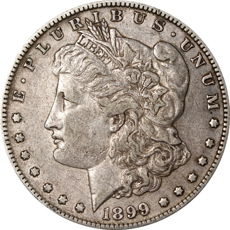 1899 S Morgan Silver Dollar Coin 90% Silver: 1899 S Morgan Silver Dollar Coin 90% Silver 1899-S Morgan Silver Dollar coin struck in silver. This pre-owned example is uncertified and listed in circulated condition. Specifications Item Type: Morga