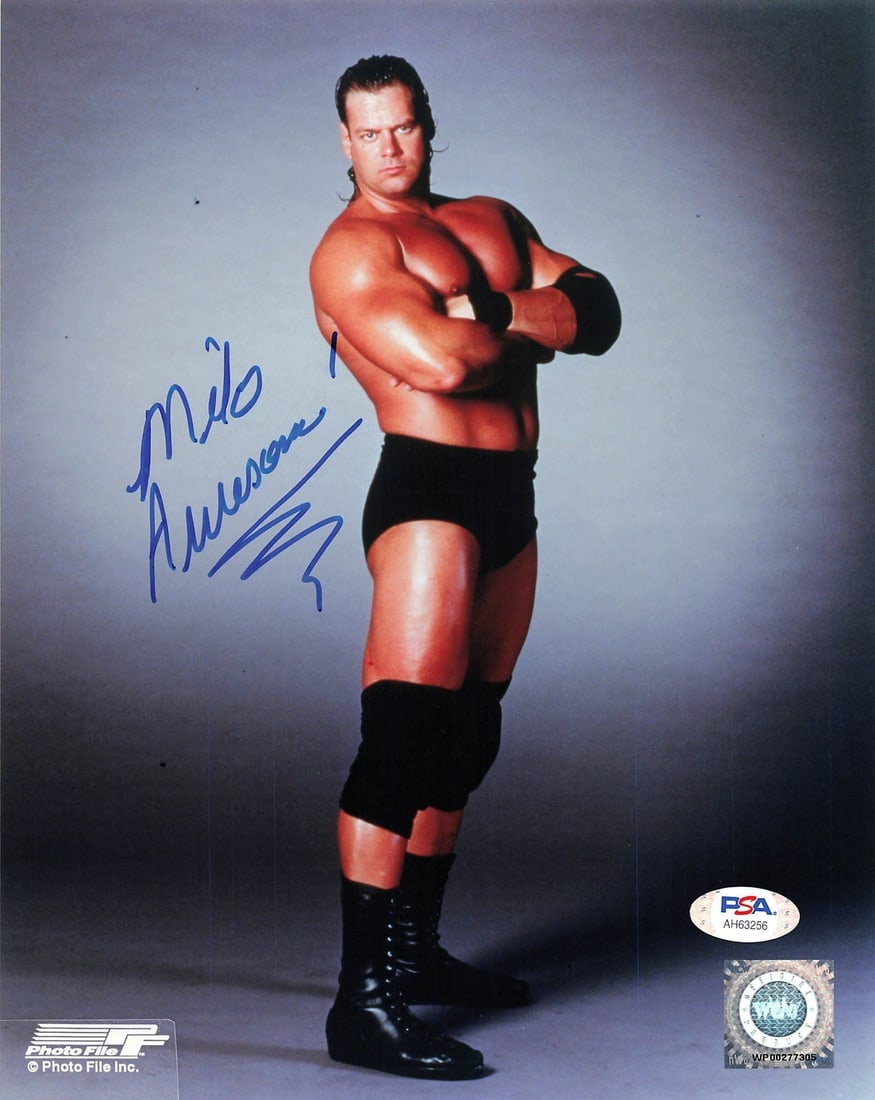 Mike Awesome WWE Signed 8x10 Photo PSA/DNA Certified Autograph: Mike Awesome WWE Signed 8x10 Photo PSA/DNA Certified Autograph This is a professionally printed 8x10 photograph autographed by Mike Awesome, a notable WWE wrestler. The signature has been authenticate