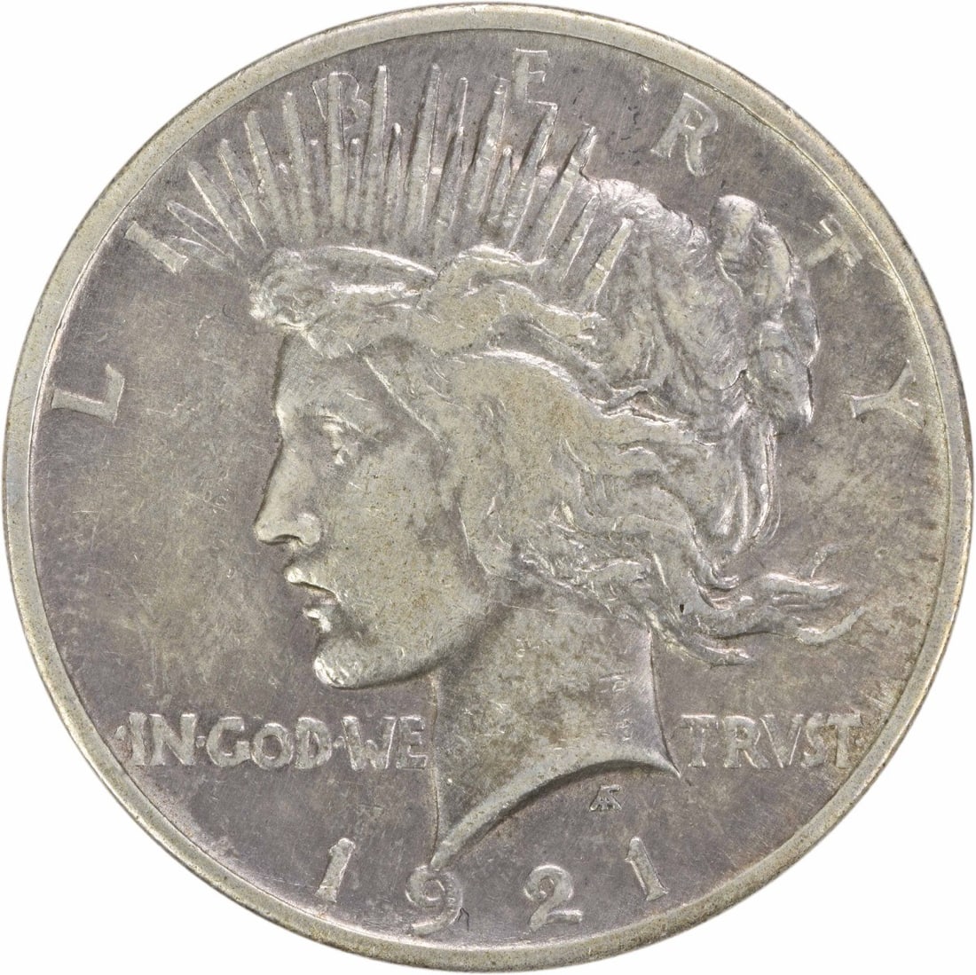 1921 $1 Peace Dollar Silver Coin VF Uncertified: 1921 $1 Peace Dollar Silver Coin VF Uncertified 1921 Peace silver dollar in circulated, pre-owned condition with a VF grade. This uncertified United States $1 coin is composed of silver. Specification