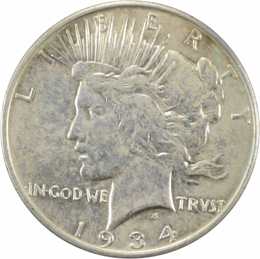 1934 D $1 Peace Dollar Silver AU Uncertified Coin: 1934 D $1 Peace Dollar Silver AU Uncertified Coin 1934-D Peace silver dollar in AU slider grade. This uncertified coin is a circulated, pre-owned example struck in silver and issued in the United Stat