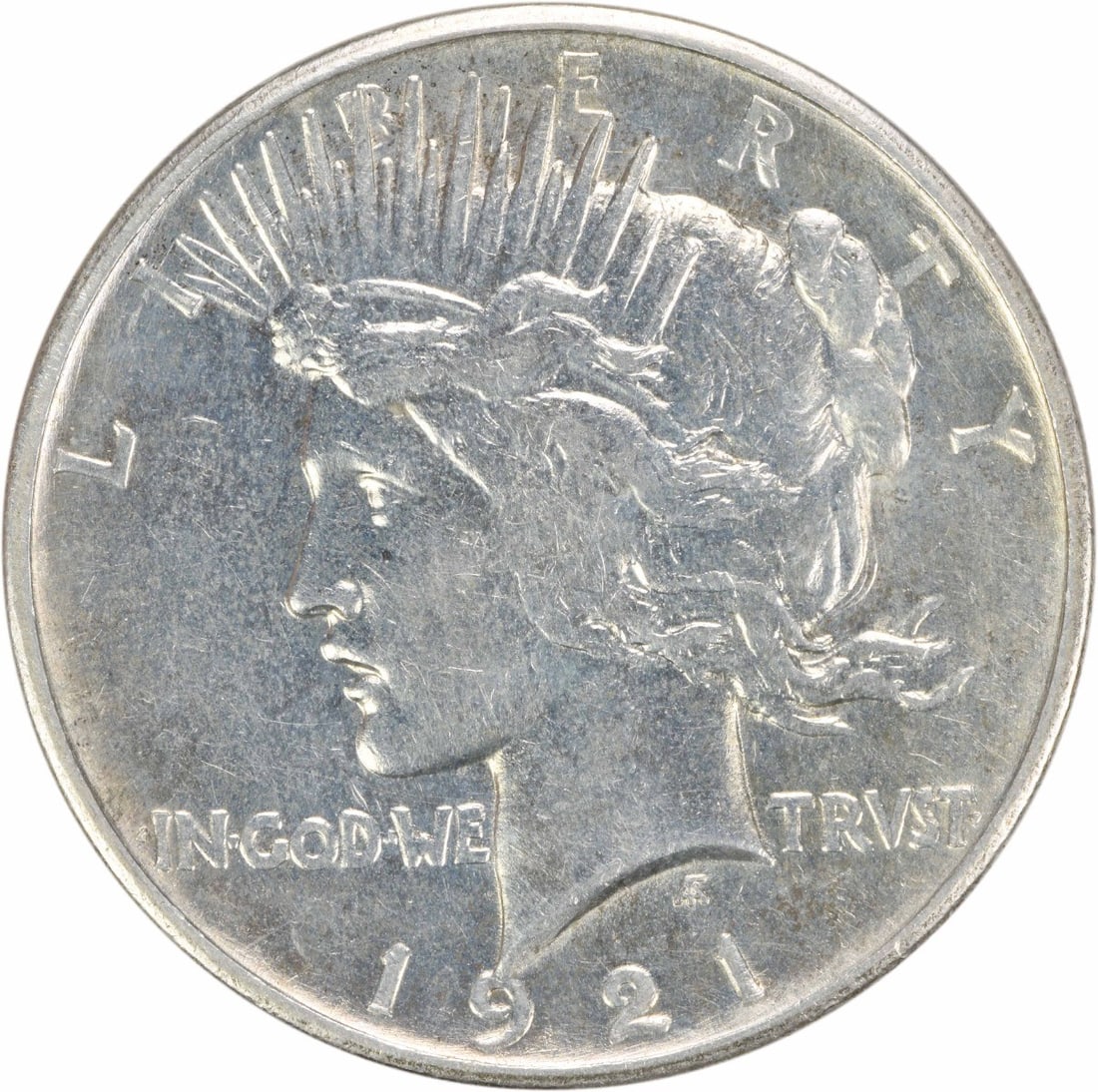 1921 $1 Peace Dollar Silver EF Circulated Uncertified (1 of 2)