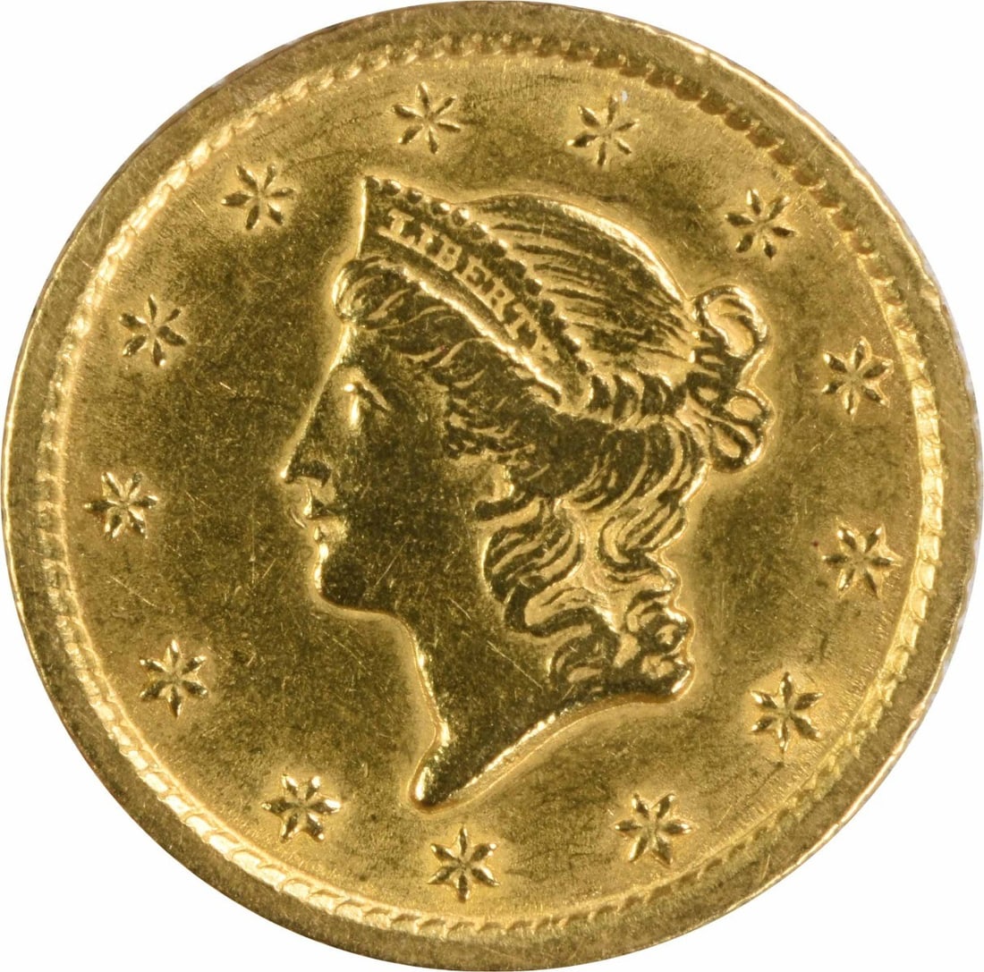 1853 O Mint $1 Gold Coin Type 1 EF Uncertified: 1853 O Mint $1 Gold Coin Type 1 EF Uncertified 1853-O Type 1 gold dollar coin from the United States. This circulated pre-1933 coin is uncertified and graded EF, making it a straightforward addition f