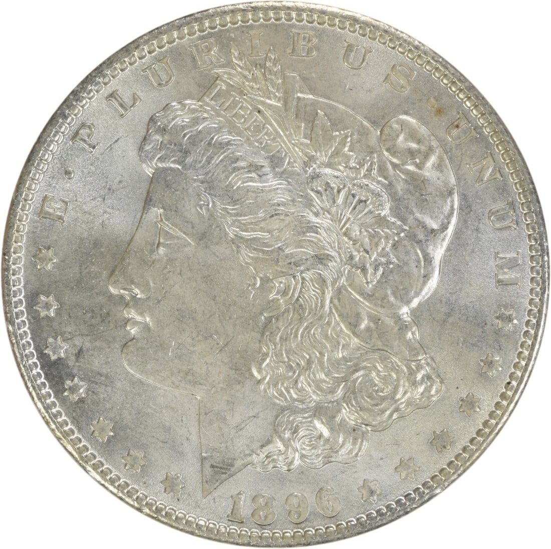 Choice BU 1896 Silver Morgan Dollar Uncirculated Uncertified No Mint Mark: Choice BU 1896 Silver Morgan Dollar Uncirculated Uncertified No Mint Mark This is a 1896 Morgan Silver Dollar from the United States, featuring a choice brilliant uncirculated (BU) condition. The coin