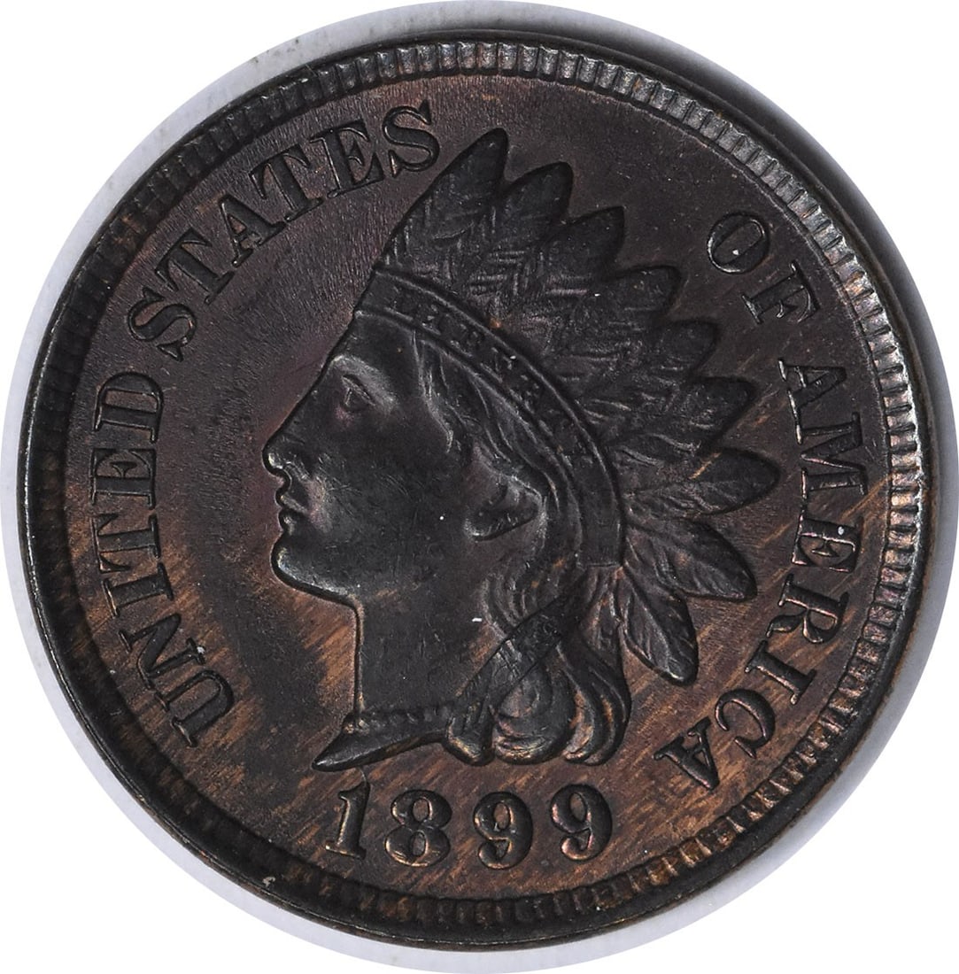 1899 Indian Head Small Cent S-23 RPD MS63 Uncertified: 1899 Indian Head Small Cent S-23 RPD MS63 Uncertified 1899 Indian Head cent in Choice BU condition. The coin is uncertified, graded MS63, and uncirculated. It is a U.S. small cent with a copper compos