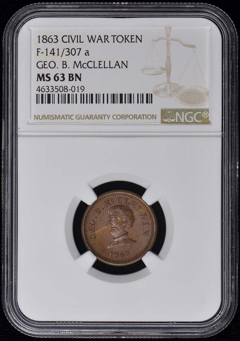 1864 Civil War Token F-141 307a NGC MS63BN (1 of 4)