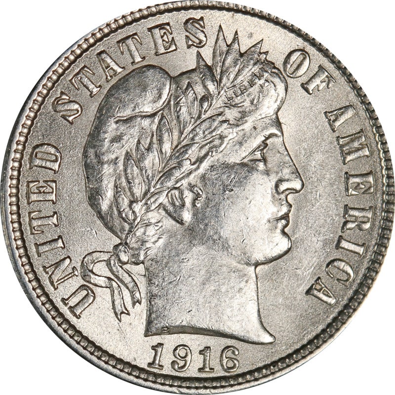 United States 1916 P Barber Silver Dime Uncertified: United States 1916 P Barber Silver Dime Uncertified 1916-P Barber Dime from the United States. This pre-owned coin is uncirculated, uncertified, and struck in 90% silver. Specifications Item Type: Bar