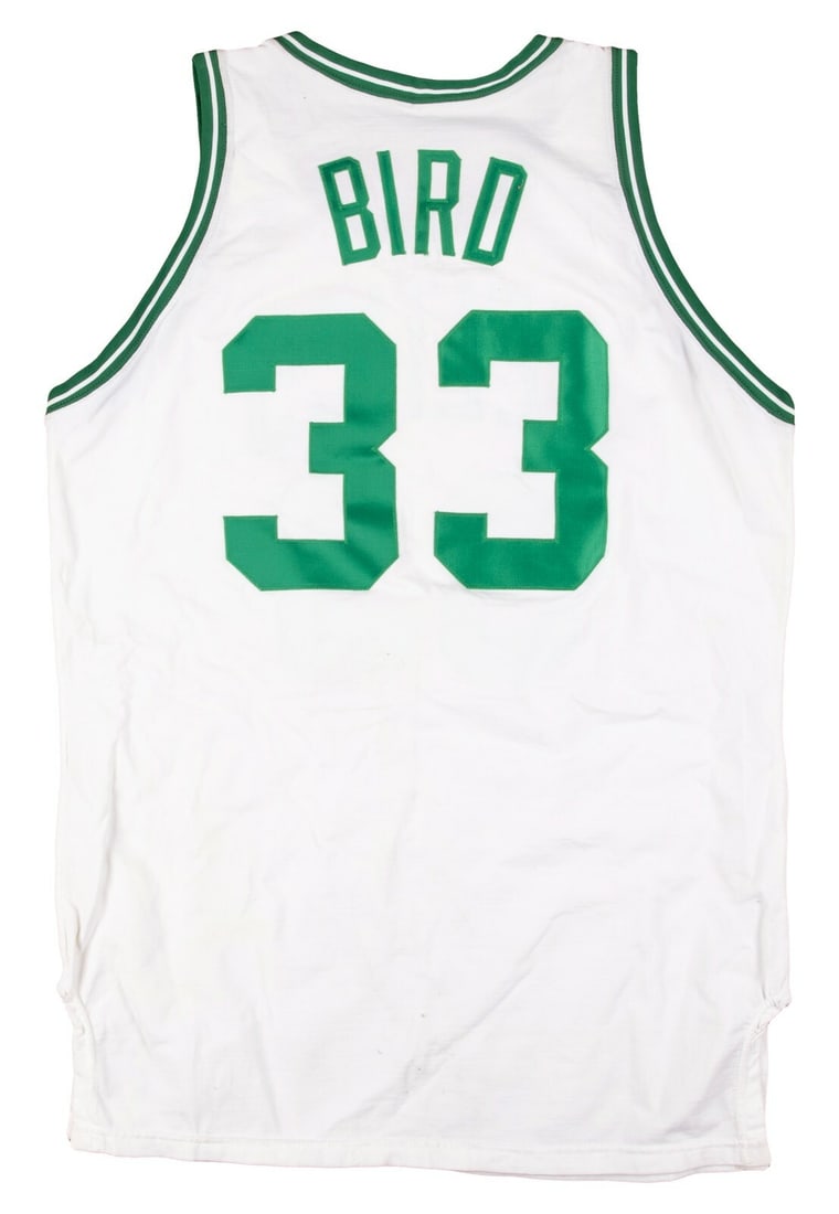 Larry Bird 1987-88 Game Used Celtics Jersey MEARS A10 Authentic: Larry Bird 1987-88 Game Used Celtics Jersey MEARS A10 Authentic Own a piece of basketball history with this authentic 1987-88 Larry Bird game-used Boston Celtics home jersey. Worn by the Hall of Fame 
