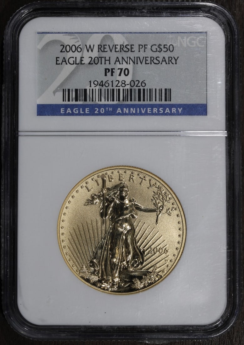NGC PF70 2006-W Reverse Proof American Gold Eagle $50 1 oz Coin (1 of 2)