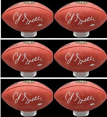6 C.J. Spiller Signed Duke Footballs Upper Deck Authenticated (1 of 2)