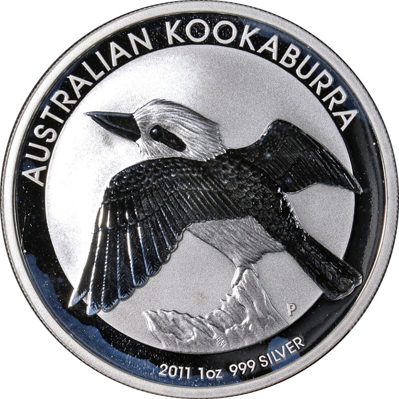 2011 Australian Kookaburra 1 oz .999 Silver Uncirculated Coin: 2011 Australian Kookaburra 1 oz .999 Silver Uncirculated Coin Original 2011 Australia 1 Ounce Silver Kookaburra BU coin with strong strike, fantastic luster, and superb eye appeal. This pre-owned unci