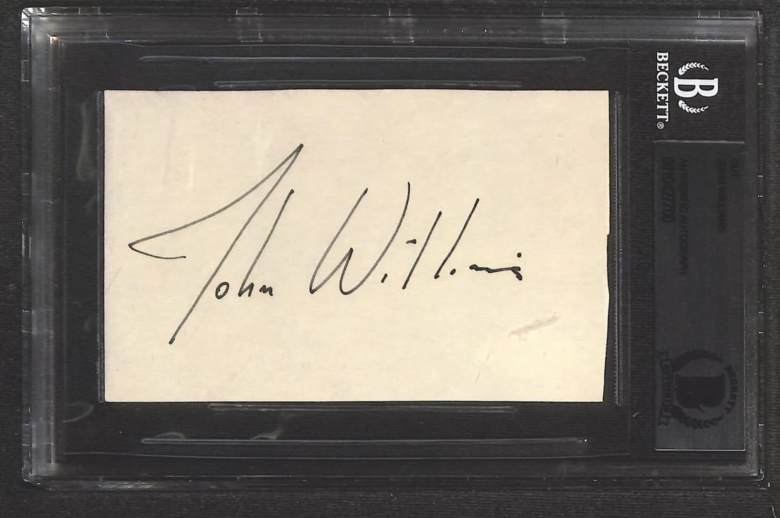 Beckett Authenticated John Williams Signed 3x5 Autograph Cut Original (1 of 1)