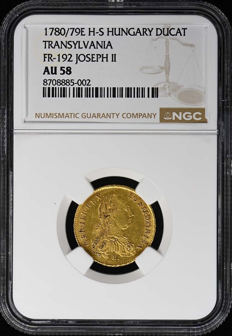 Joseph II Hungary Transylvania 1780 79E H-S Ducat NGC AU58 (1 of 4)