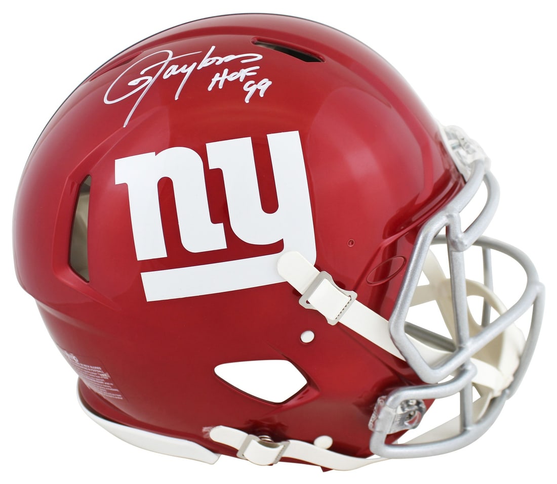 Lawrence Taylor Signed Authentic Giants Flash Speed Proline Helmet With HOF 99 Inscription JSA: Lawrence Taylor Signed Authentic Giants Flash Speed Proline Helmet With HOF 99 Inscription JSA This authentic New York Giants Riddell Flash Alternate Full Size Speed Proline Helmet has been personally