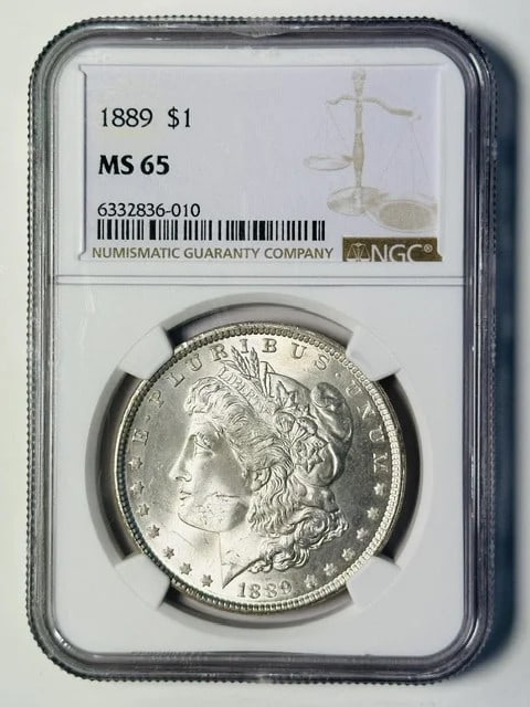 NGC MS 65 1889 P Morgan Silver Dollar (1 of 2)