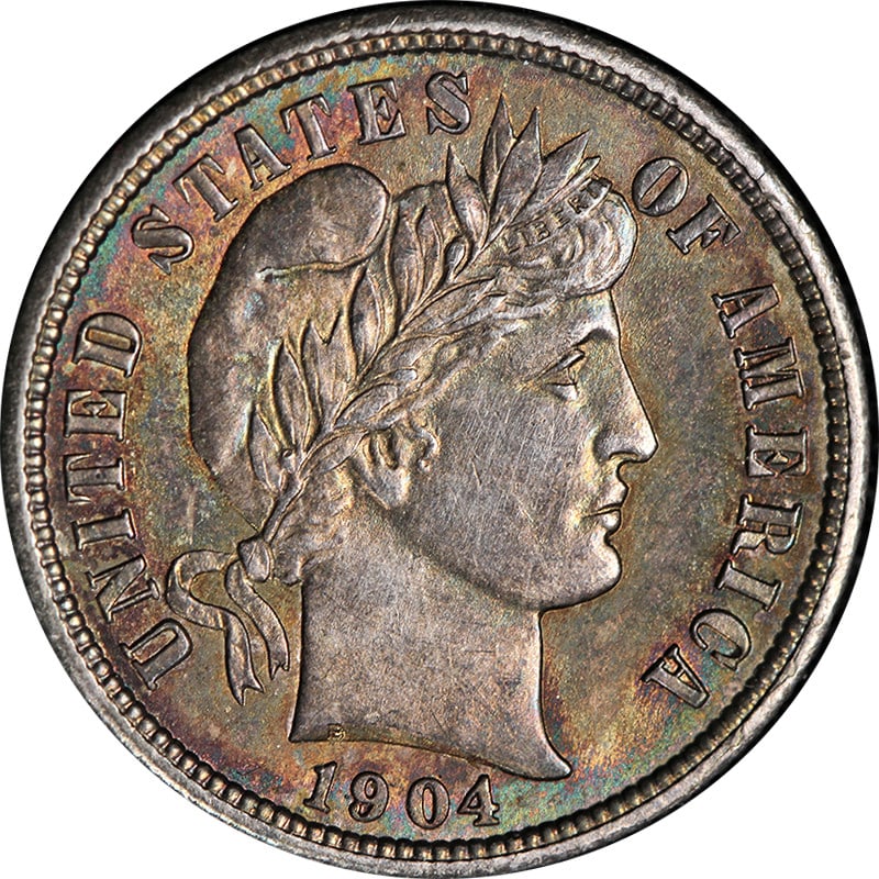 1904-P Barber Dime Silver Choice BU Strong Strike (1 of 2)