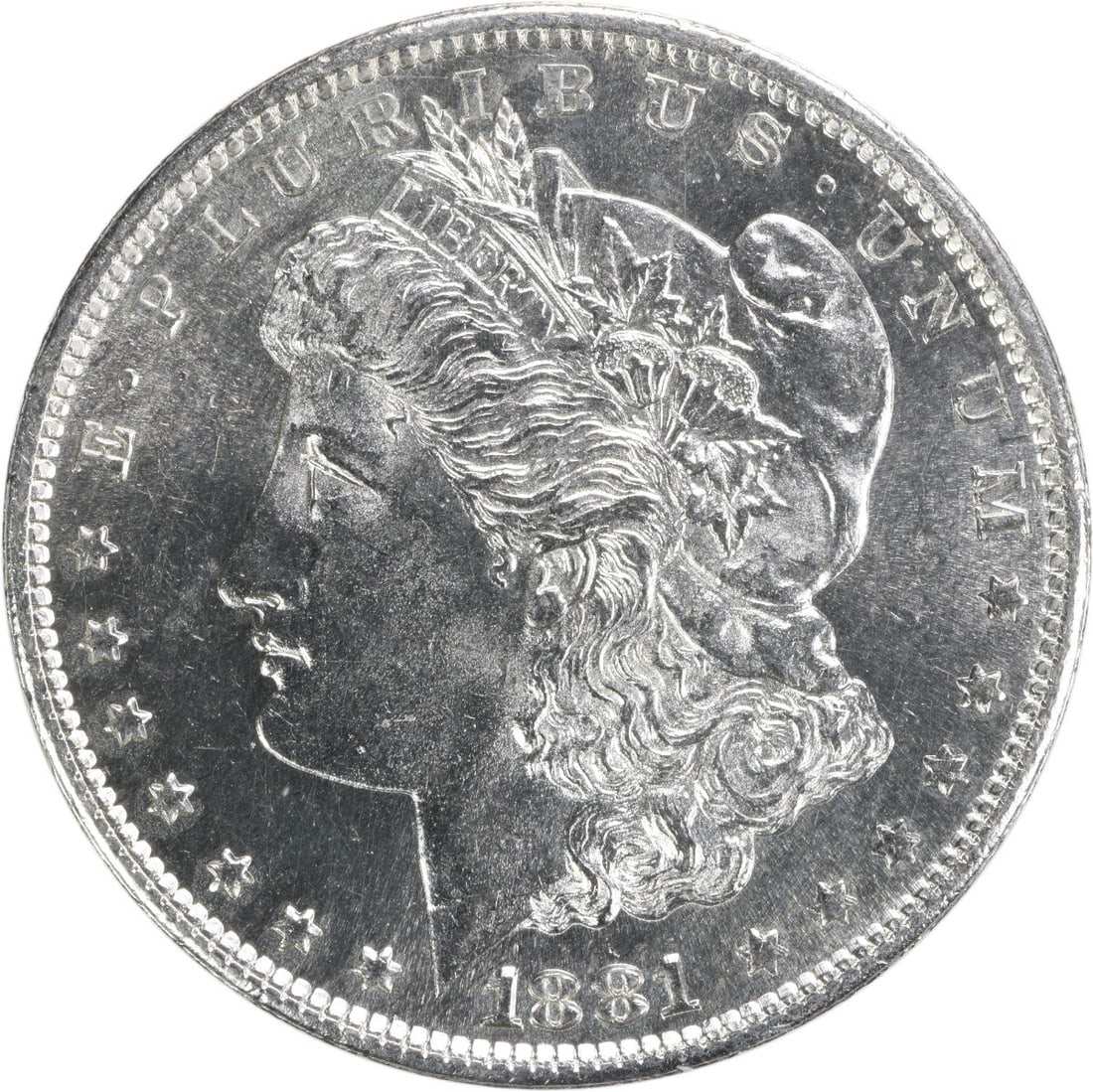 Uncirculated 1881 S Morgan Silver Dollar BU Uncertified US Coin: Uncirculated 1881 S Morgan Silver Dollar BU Uncertified US Coin This 1881-S Morgan Silver Dollar is an uncirculated coin featuring the iconic Morgan design. Composed of silver, it was minted in San Fr