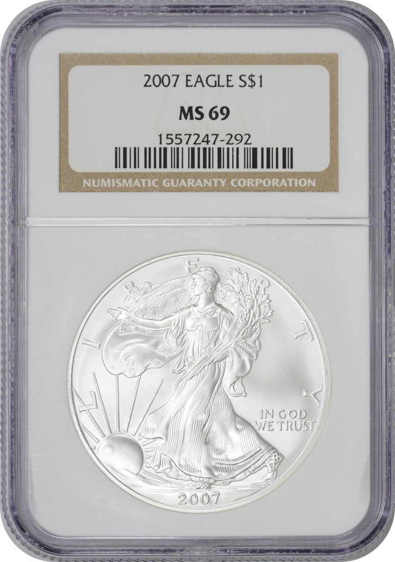 NGC MS69 2007 American Eagle Silver Dollar 1 oz (1 of 2)