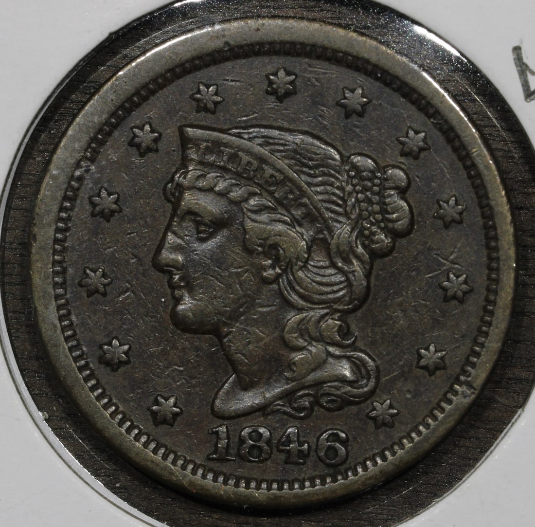 1846 United States Braided Hair Large Cent 1C Copper (1 of 2)