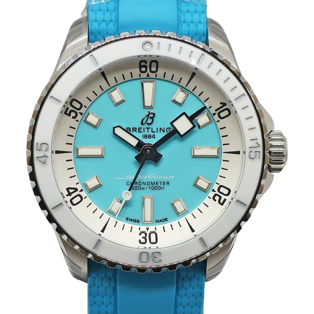 Breitling A17377 Superocean Automatic 36 Unisex Steel Diver Watch: Breitling A17377 Superocean Automatic 36 Unisex Steel Diver Watch Breitling Superocean Automatic 36 wristwatch with a compact, sporty design and diver-style construction. This un-used example retains 