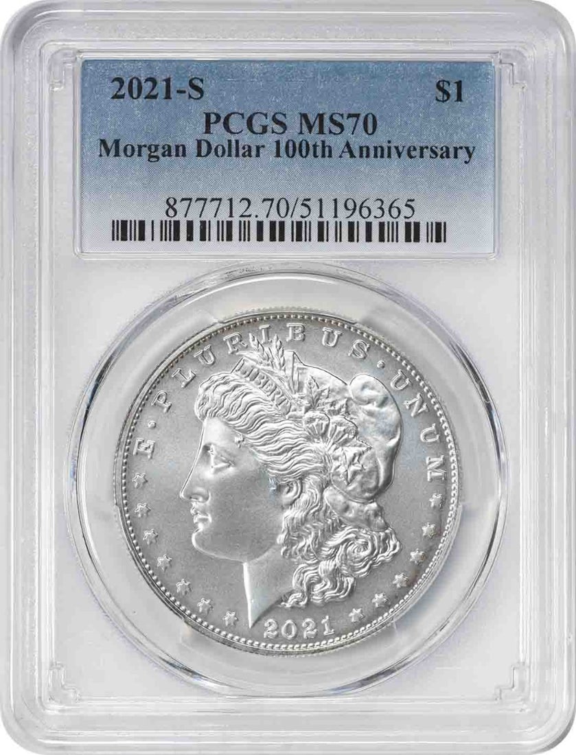 PCGS MS70 2021-S Morgan Silver Dollar $1 Coin (1 of 2)