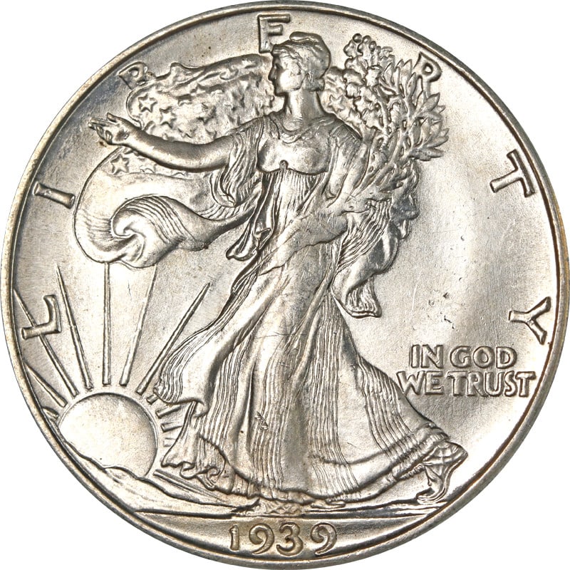 Uncirculated 1939 D Walking Liberty Half Dollar Silver Coin: Uncirculated 1939 D Walking Liberty Half Dollar Silver Coin 1939-D Walking Liberty Half in Choice+ uncirculated condition. This pre-owned coin is uncertified and struck in silver. Specifications Coin: