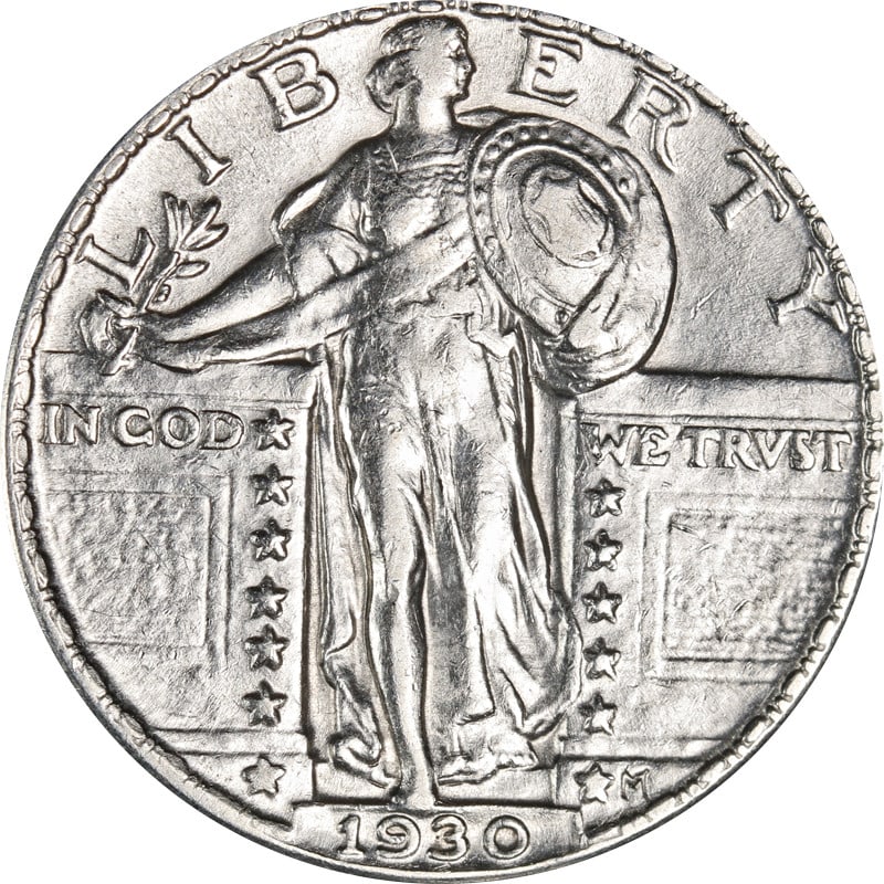 United States 1930 P Standing Liberty Silver Quarter Coin: United States 1930 P Standing Liberty Silver Quarter Coin 1930-P Standing Liberty Quarter from the United States. This pre-owned coin is uncertified, circulated, and struck in silver. Specifications I
