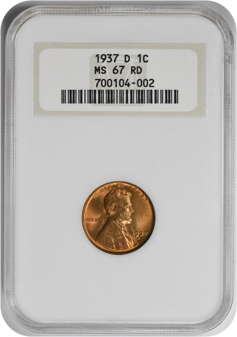 NGC MS67RD 1937-D Lincoln Wheat Small Cent (1 of 2)