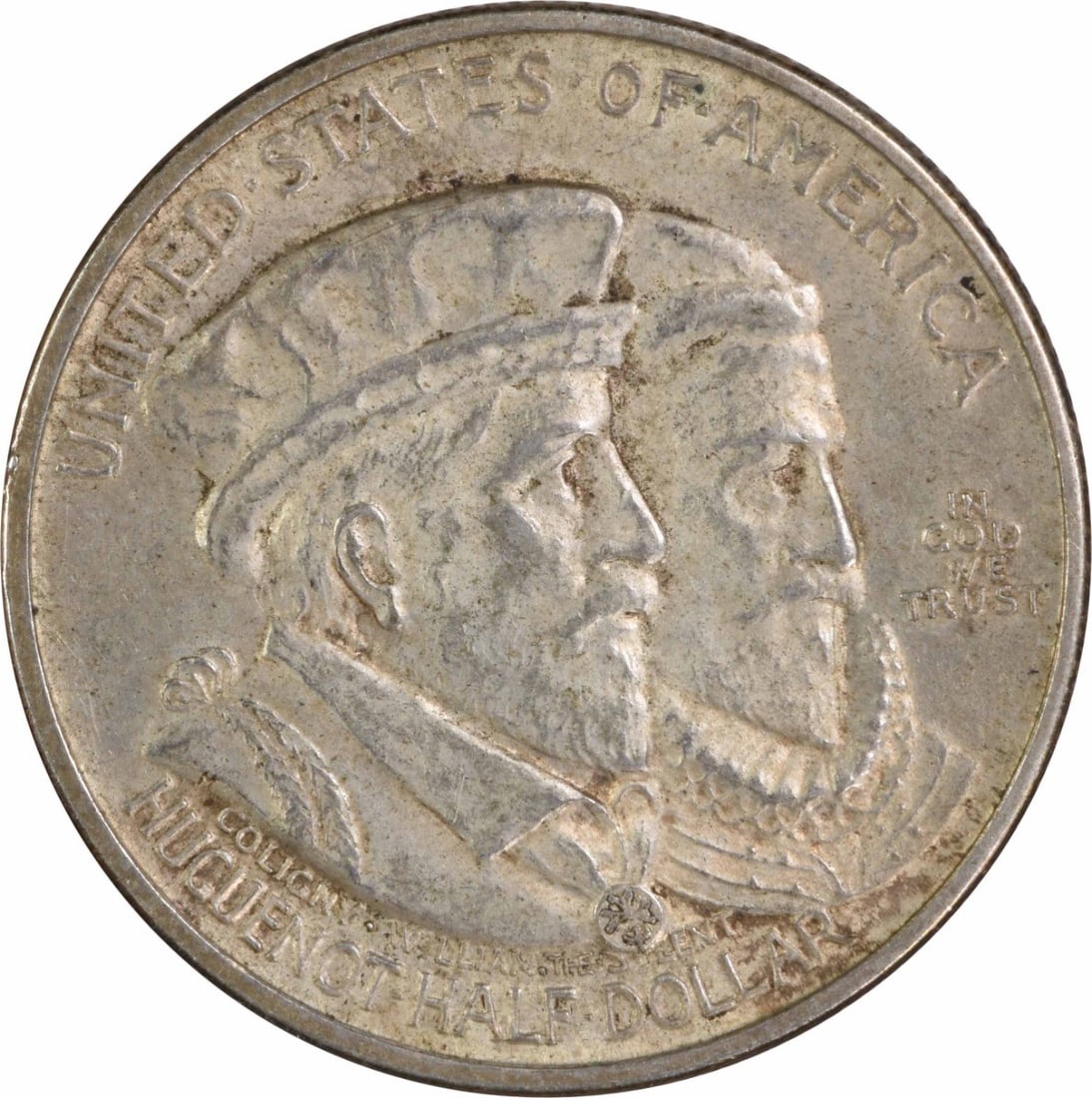 1924 Huguenot Half Dollar Commemorative AU Uncertified Silver Coin (1 of 2)