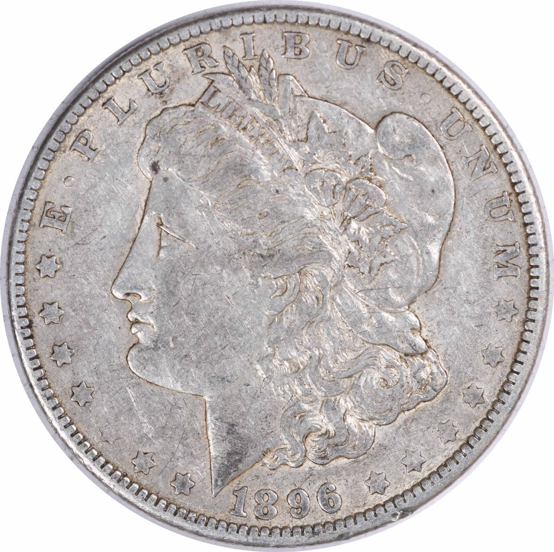 1896-O Morgan Silver Dollar Uncertified New Orleans Mint Coin: 1896-O Morgan Silver Dollar Uncertified New Orleans Mint Coin This 1896-O Morgan Silver Dollar is a classic piece of American history, featuring a rich composition of 90% silver and 10% copper. Struck