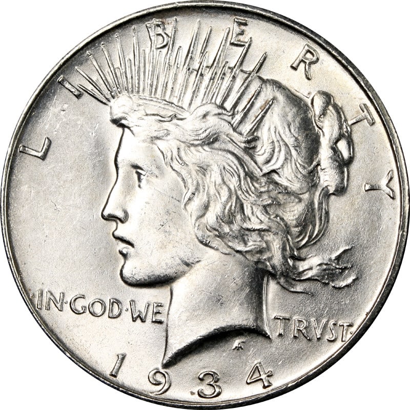 United States 1934 D Peace Silver Dollar Uncertified (1 of 2)